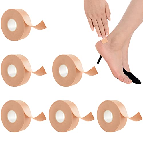 6Rolls Blister Tape Toe Tape Foot Blister Protection Heel Blister Protection for Hiking, High Heel Heel Protection Pad Sheet
