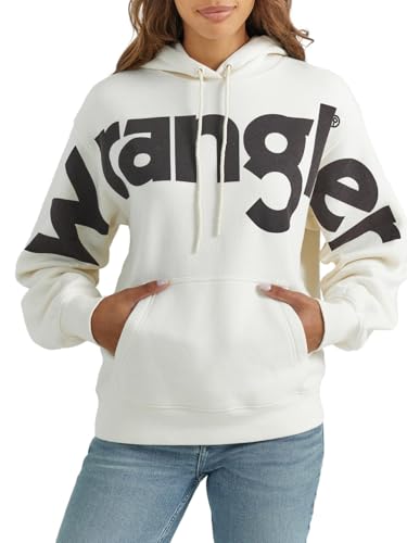 Wrangler Womens Retro Hoodie Sweatshirt White Large
