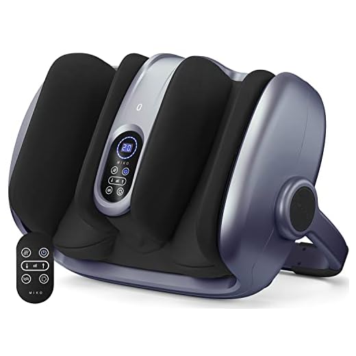Miko Foot Massager Reflexology Machine with Shiatsu Massage Settings, Vibration, Kneading, Heat and Adjustable Bar for Feet, Ankles, Calf, for Plantar Fasciitis, Neuropathy, Tired Muscles