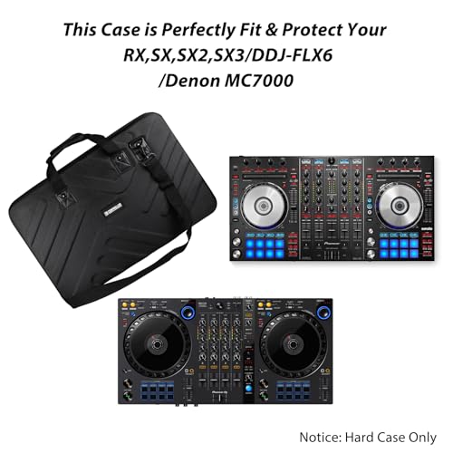 Image of DJ Case - 27.2 inchx15.7 inchx4 inch - Fits Pioneer DJ Controller RX,SX,SX2,SX3 /DDJ-FLX6 /Denon MC7000 - Hard Shell Traveling Case - EVA Protection - For DJ Equipment