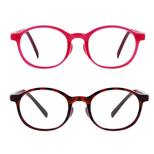Image of 2Pack Oval Blue Light Glasses for Kids Gaming Computer Glasses for Girls Boys Age 3-10, Anti Blue Ray TR90 Eyeglasses