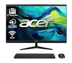 acer Aspire C27-1800 All-in-One-PC mit 27 Zoll FHD LED LCD (Intel Core i5-12450H, 16 GB DDR4, 1024 GB SSD, Wireless Keyboard/Wireless Mouse) – Windows 11 Home