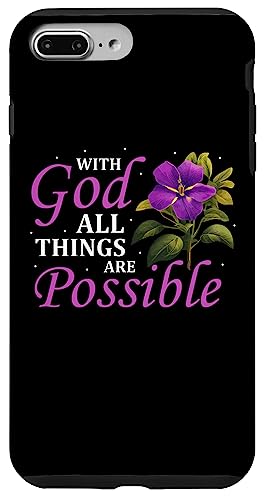iPhone 7 Plus/8 Plus All Things Are Possible Mathew 19:26 Bible Verse Christian Case