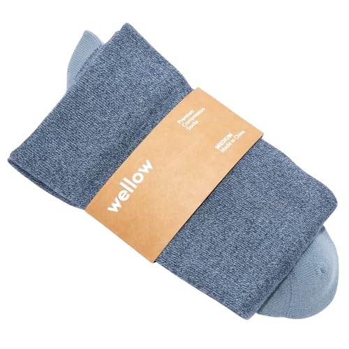 Image of Wellow Knee High Compression Socks for Men & Women - Made with Viscose from Bamboo, Swelling & Pregnancy Support