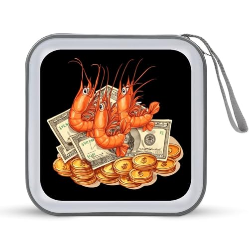 Shrimp Coin Crypto Shrimp CD Case Portable DVD Holder Storage Organizer for Home Travel
