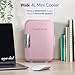 Russell Hobbs 4L/6 Can Portable Mini Cooler & Warmer for Drinks, Cosmetics/Makeup/Skincare, AC/DC Power, Retro Style, Pink, For Bedroom, Home, Caravan, Car RH4CLR1001P