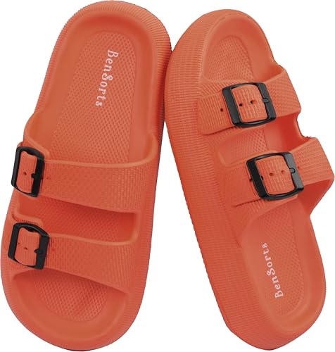 Image of BenSorts Pillow Sandals for Women Men Thick Sole Adjustable Buckles EVA