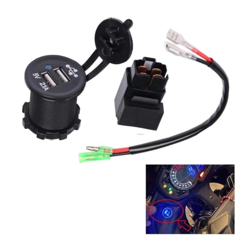 Cargador USB motocicleta relé soluciona descarga de batería en Kawasaki Ninja