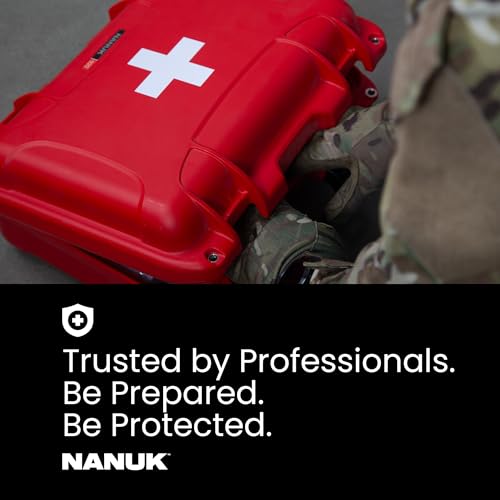 Image of NANUK 903 Waterproof First Aid Box Empty - Durable, Medical First Aid Organizer Case, IP67-Rated, Dustproof, Impact-Resistant, and Floats (7.4 inch x 4.9 inch x 3.1 inch) - Red