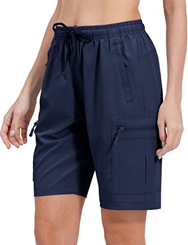 Image of NOMINATE Womens Hiking Cargo Shorts Women Summer Bermuda Shorts for Golf Workout with Zipper Pockets Lightweight Casual