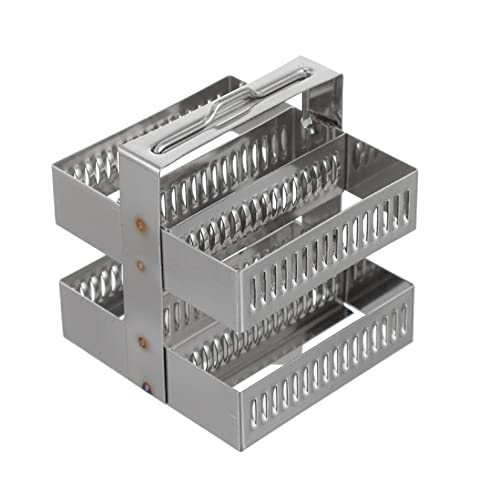 CIYODO 30 Positions Microscope Slides Holder Laboratory Staining Rack Space-Saving Stainless Steel Rack