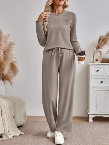 AUTOMET Sweatsuits Women 2 Piece Outfit Fall Airport Lounge Sweat Sets With Wide Leg Pants Track Fashion Suits 20252
