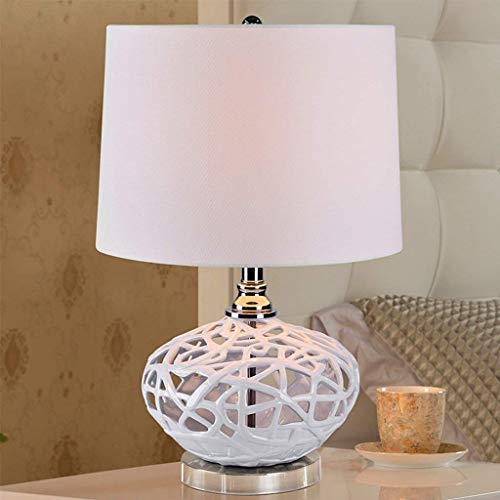 Lampe de chevet céramique blanche moderne E27 éclairage chambre style européen chic