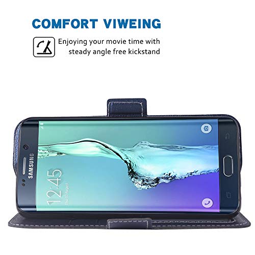 Phone Case Forsamsung Galaxy S6 Edge Folio Flip Wallet Case,Pu Leather Credit Card Holder Slots Heavy Duty Full Body Protection Kickstand Hard Hybrid Protective Phone Cover S6Edge 6S 6 S 6Edge #TOP3