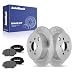 AutoShack Lot de 6 disques de frein arrière solides percés et fendus + plaquettes de frein en céramique de rechange pour Subaru Forester 2014-2018 avec revêtement en zinc argenté