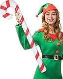 Funidelia Bastón de caramelo hinchable para hombre y mujer. Accesorios de disfraces para adultos para fiestas, Carnaval y Halloween