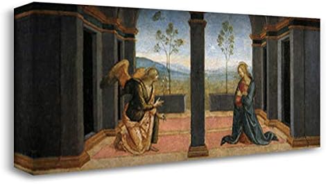 Pala Di Corciano (Annunciation) 24x14 Gallery Wrapped Stretched Canvas Art by Pietro Perugino
