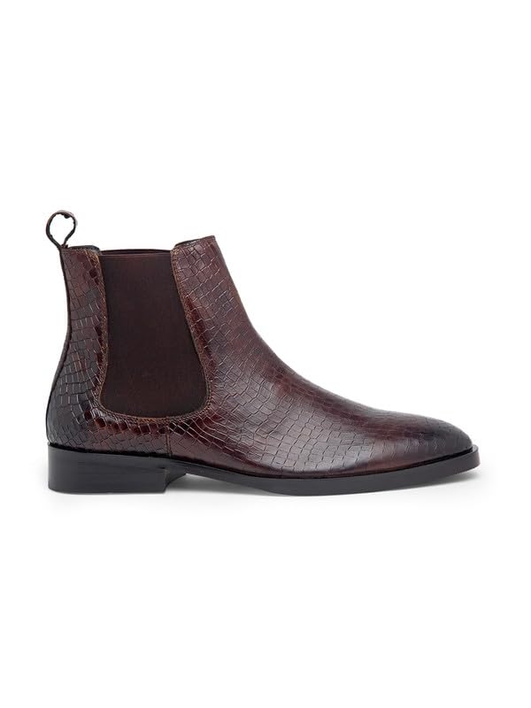 Image of TEAKWOOD LEATHERS Men Chelsea High Ankle Classic Boots Perfect for Casual, Parties & Special Occasions Comfort, Durable Genuine Leather Boot Shoes | SH TW 04 P
