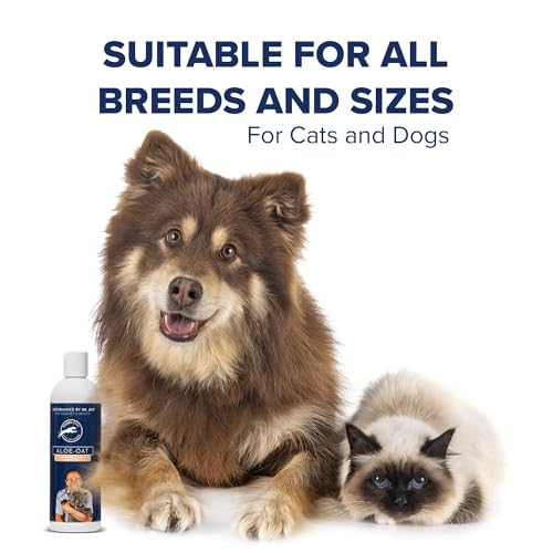 Image of Dr. Jeff Werber Aloe Oat Shampoo for Pets - Soap Free Pet Shampoo with Pina Colada Scent for Itchy, Skaling, and Sensitive Skin - Suitable for Cats and Dogs of Different Breeds and Sizes - 12oz