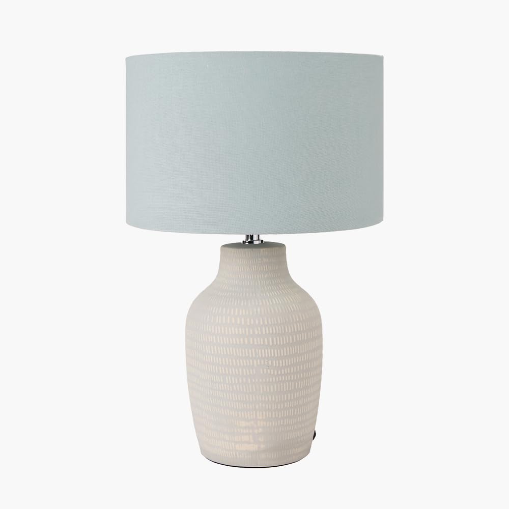 Pacific Lifestyle Kai Duck Egg Textured Ceramic Tall Table Lamp - Blue