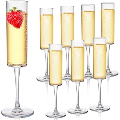 Elsjoy Set of 8 Unbreakable Champagne Flutes Cover