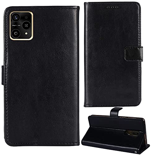 Tnviud Flip Premium Retro Business Cuir Housse Coque Étui pour Logicom Le Lunar 6' Cas Magnétique Téléphone Couverture Protecteur Portefeuille Cover Case Support Book Stand (Noir)