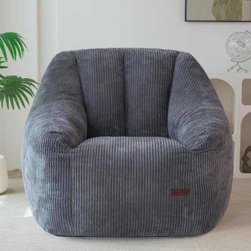 Image of MAXYOYO Bean Bag Chair for Adults, Foam-Filled Floor Sofa for Reading