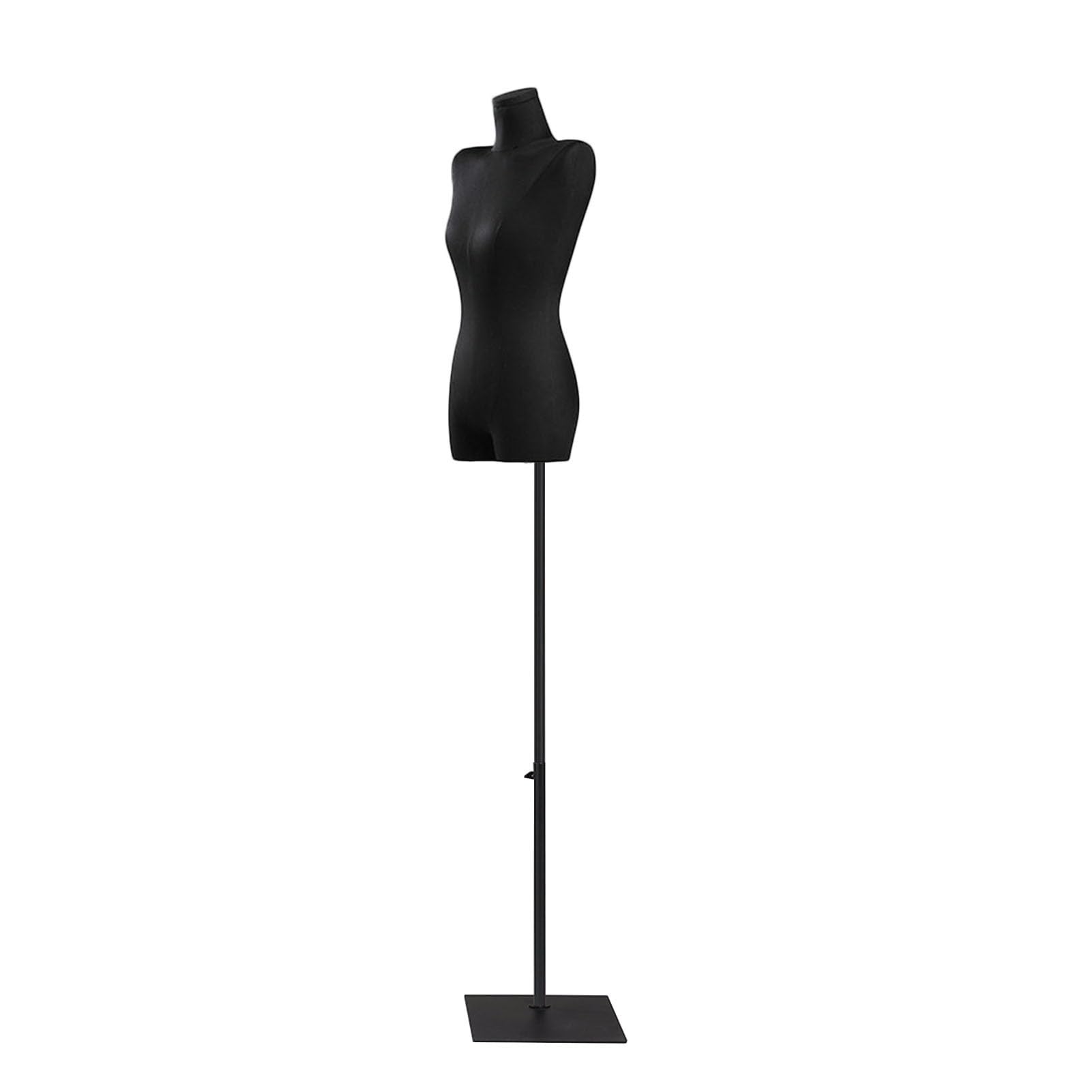 ITOSUI Adjustable Female Dress Form Mannequin, Black Tailors Dummy with Metal Stand for Sewing, Fashion Display & Jewelry Showcase - 3 Styles (Black, A)