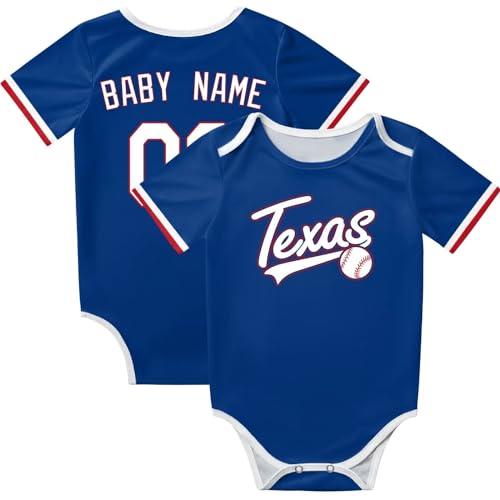 KREDE Baby Clothes Unisex Bodysuit Personalized Custom Baby Name Number for Boy Girl