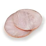 hacer posavasos de cristal 💎 Introducción: Presentamos nuestros posavasos de cristal de cuarzo rosa sólido con un borde metálico de oro rosa. Procedentes de América del Sur, nuestras rodajas de cristal natural se transforman delicadamente en posavasos redondos únicos.
