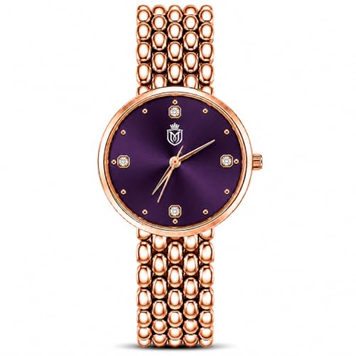 Image of MOOVER Analog Watch for Women & Girls | Luxury Bracelet Style Ladies Wrist Watch | Crystal Dial with Premium Stainless Steel Chain Strap | Fashion Watch for Daily Wear, Party & Gift
