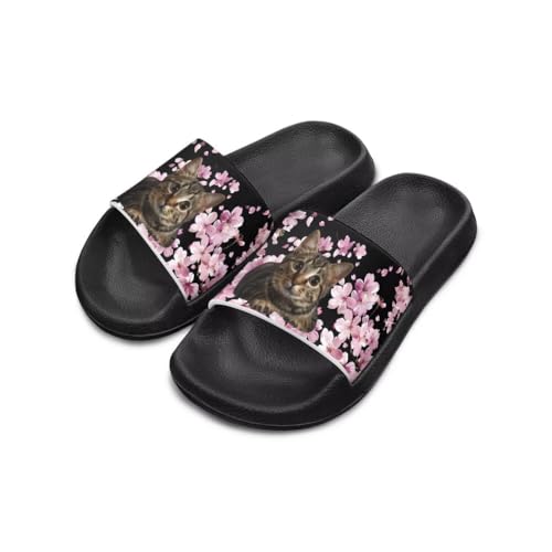 Image of Unisex Slides for Girls Boys Comfortable Slippers Slides Non-slip Shower Shoes House Fashion Thick for Indoor & Outdoor Gifts