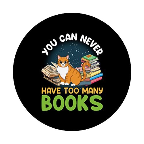 Funny reading books quote for bookdragons and bookworms cats PopSockets Swappable PopGrip, Black - Image 3