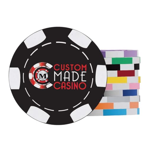 6 Stripe Custom Poker Chips with Your Logo, Text, or Design - 300 Qty.