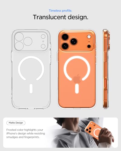 Image of Spigen Ultra Hybrid MagFit Back Cover Case Compatible with iPhone 17 Pro (TPU + Poly Carbonate | Frost White)