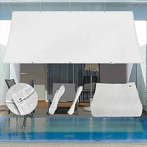 Voile d'ombrage rectangulaire blanc protection UV terrasse - 2