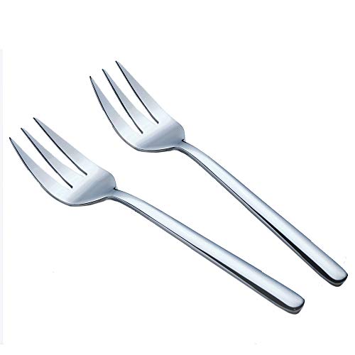 Enwinner 2-Pack Stainless Steel Buffet Serving Forks, 9 inch Utensils Cake Butter Pastry Servers (serving forks-2 pcs)