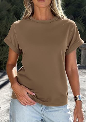 Image of PRETTYGARDEN Womens Summer Tops Short Sleeve Shirts