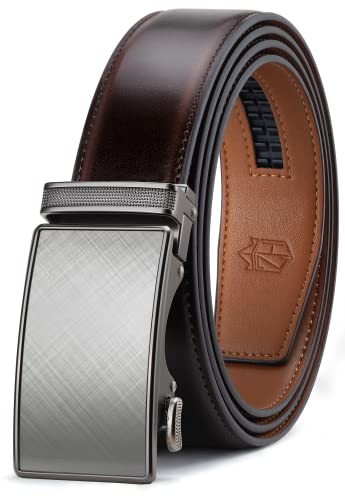 Image of Zitahli Belt Men,Leather Ratchet Belt for Men Dress Casual Every Day with Adjustable Buckle,Trim to Fit For Gift