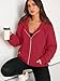 EFAN Women Zip Up Hoodies Oversized Sweatshirt Jacket 2025 Fall Fleece Cute Pullover Hooded Tops Teen Girls Casual Loose Fit Y2k Trendy Fashion Gym Clothes Outfits Red M