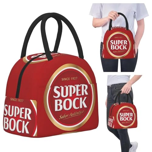 ZGHQHCDRH Bolsa de Almuerzo aislada Super Bock para niños Nevera Escolar térmica Caja de Comida Tote Cajas de Almuerzo portátiles Contenedor