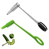 JcvPot Kartoffel Spiralschneider, Spiralschneider Kartoffel, 2 Stück Spiralschneider Set, Ideal Für Kreative Gemüsezubereitung, Salat Dekoration Und Party Snacks, Aus Edelstahl Und Kunststoff