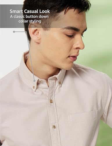 Image of Symbol Premium Men Stylish Solid All Day Fresh Buttondown Casual Shirt - Regular Fit | Plain | Full Sleeve | Cotton Semi Formal Wear (Available in Plus Size & Combo Pack)