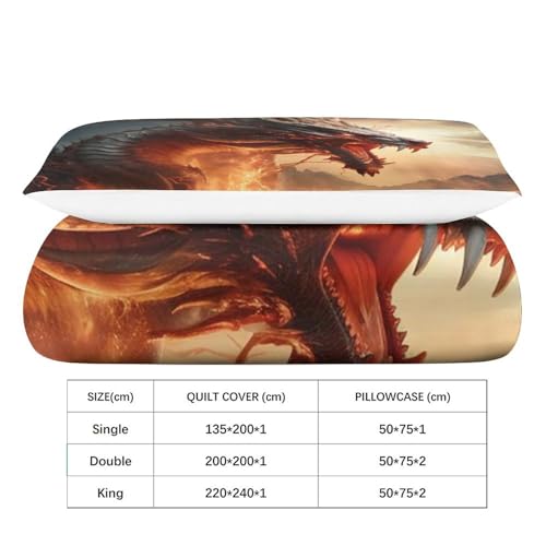 Housse de couette 3D dragon en microfibre haute densité de luxe - 6