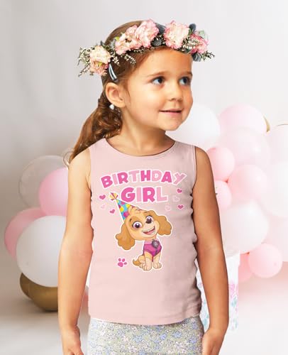 Image of Skye Birthday Girl Tank Top | 2nd 3rd 4th 5th Birthday Gift for Toddler Paw Patrol Fans - Summer Sleeveless Shirt