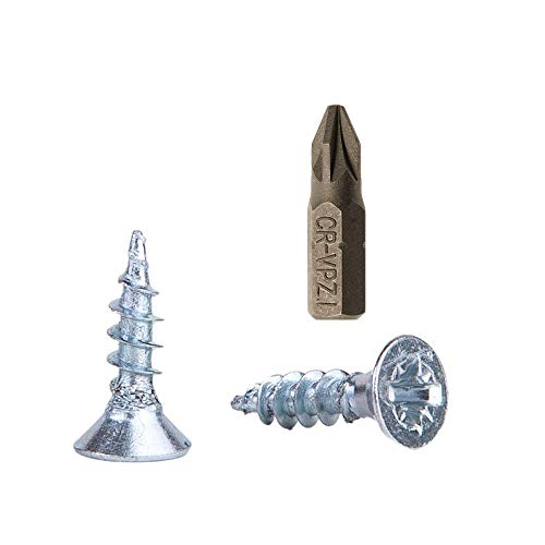 (Pack of 100 pcs) Zinc Plated Steel Wood Screws 3.5 x 13 mm, Pozi-drive Head Screws, Fasteners, Countersunk, Chipboard Screws (100)