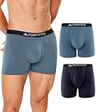 FORVEVO Mens Merino Wool Boxer Underwear, Breathable Boxer Briefs, Comfortable Soft Loose Moisture Wicking Stink Free Tagless Boxers Shorts with Elastic Waistband 2 Pack (Multicolor02, XL)