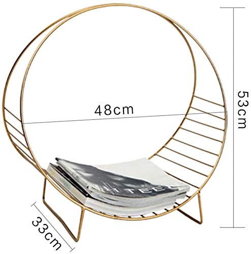 Jydqm Bookshelf, Bookcase, Bookshelf Floor-Standing Desktop Racks Wrought Iron Mini Table Magazine Rack Multicolor 48X33X53Cm Bookshelf (Color : Gold) #TOP1
