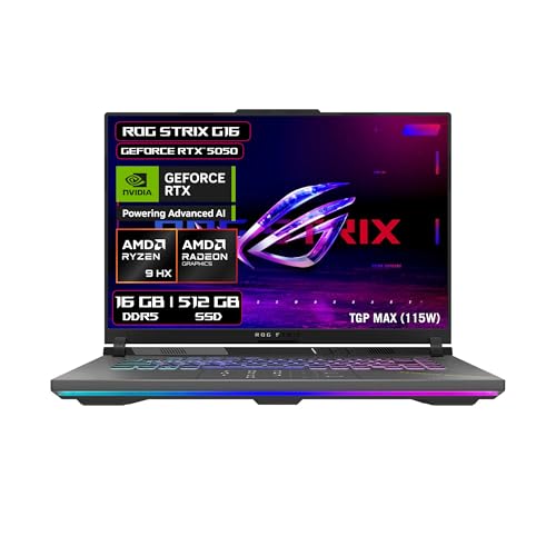 ASUS ROG Strix G16 AMD Ryzen™ 9 8940HX/NVIDIA® GeForce RTX™ 5050/ 16GB/ 512GB SSD/Teclado Retroiluminado de 4 Zonas/Garantia con la Marca en Mexico