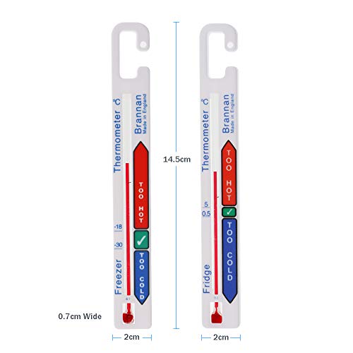 Brannan Fridge Freezer Thermometer Twin Vertical Pack Refrigerator Thermometers - Image 3